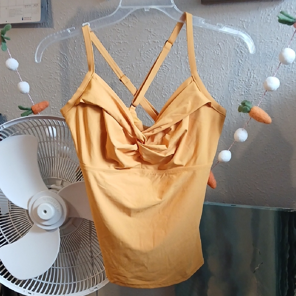 Athleta Mustard Swim Top